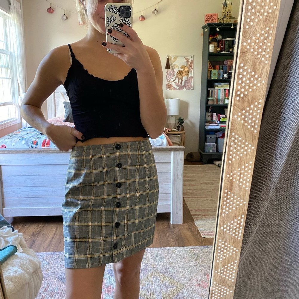 💖 3 for $35 NEW Forever 21 Plaid Button Front Mini Skirt